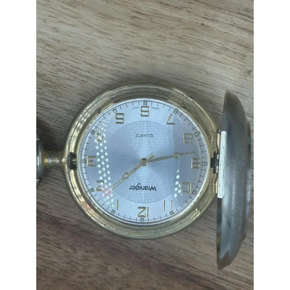 Wrangler Pocket Watch Men Eagle Full Hunter Two Tone Quartz Japan New Battery